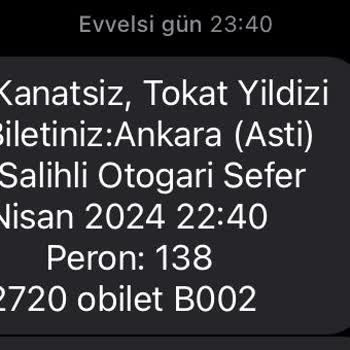 Obilet Rızasız Yer Değişikliği, Tokat Yıldızı Turizm