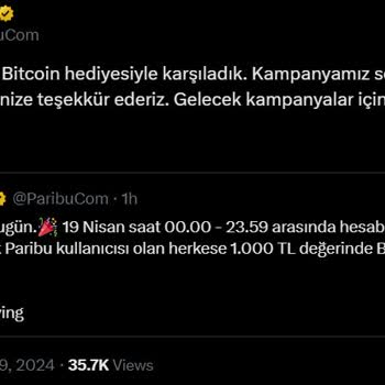 Paribu Hediye Bitcoin Sözünü Tutmuyor
