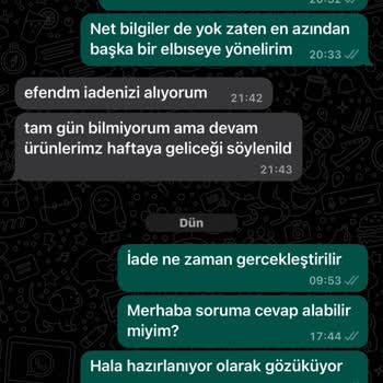 Onze Mode İade İçin Dönüş Yapılmadı