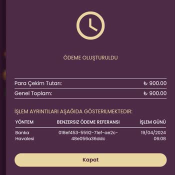 Davegas Hesaba Geçmeyen Miktar