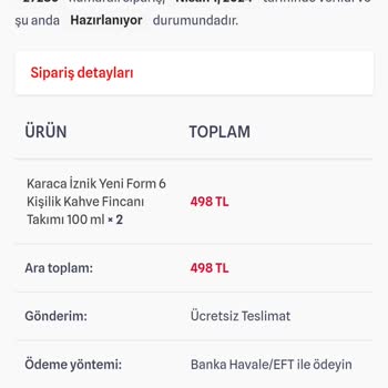 Öz Çeyiz (ozceyiz.com) Bayram Bekleyişi: Fincan Siparişim Nerede?