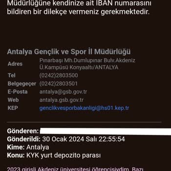 KYK Depozito Parası Ödenmemesi