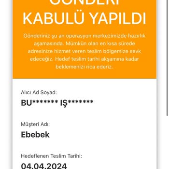 E-BEBEK Teslim Edilemeyen Kargo