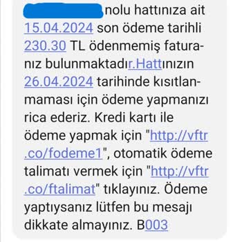 Vodafone Söylenenden Fazla Fatura Gönderiyor