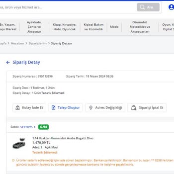 Pazarama.com Sitesindeki Seytoys İsimli Satıcı Ürünleri Göndermiyor!
