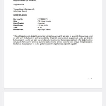 Garanti Bankası Mobil Kredi Problemi