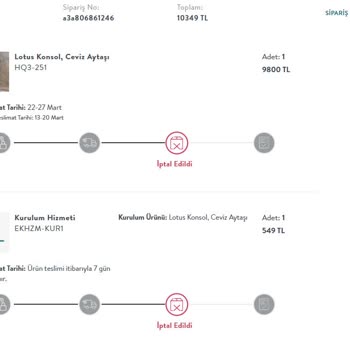 Vivense İptal Edilen Ürün Ve Ücret İadesi
