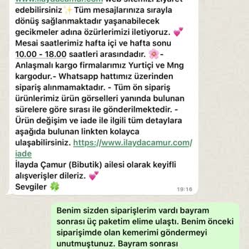 İlayda Çamur (Bi' Butik) Bibutik Eksik Ürün Gönderilmesi Ve Mesajlara Yanıt Alamama Sorunu