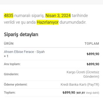 Efal Collection Sipariş Hazırlanıyor