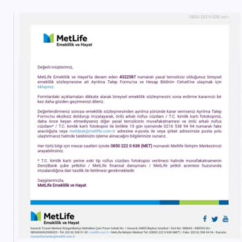 Metlife Emeklilik Al Sana Metlife Daha Güzel Bakın Buradan Evraklarıma