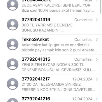 Vodafone İstenmeyen Mesajlar Bahis Kumar Mesajları
