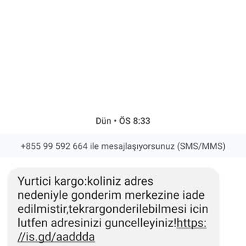 Koliniz Adres Nedeniyle Gönderim Merkezine İade Edildi