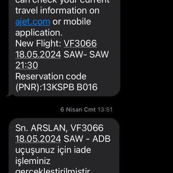 Obilet Ajet Bilet İptal İadesi