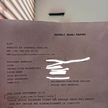 AJet (Anadolu Jet) Hasarlı Bagaj Raporlu Valiz Mağduriyeti!