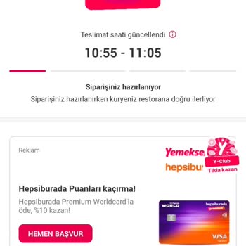 Yemek Sepeti Siparişi
