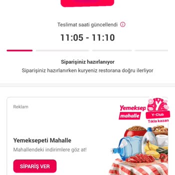 Yemek Sepeti Siparişi