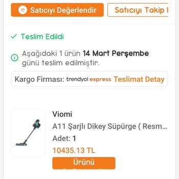 Evofone 1 Aylık Viomi A11 Dikey Süpürge Kırıldı