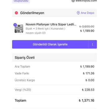 Elektroyou.com Firma Kargo Gönderen