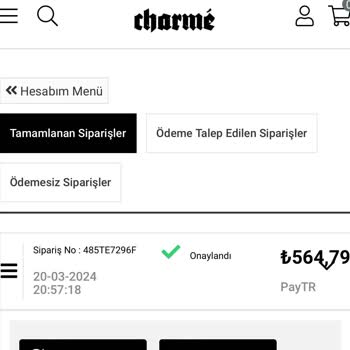 Charmé Butik Gelmeyen Ürün İlgisiz Satıcı