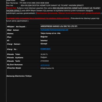 Samsung Müşteri Hizmetleri Görüşme Ve Talebime Hala Dönüş Yapılmaması