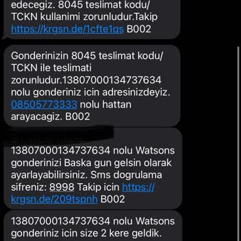 Watsons Kargom Evime Ulaşmadı Ve İadeye Gönderildi