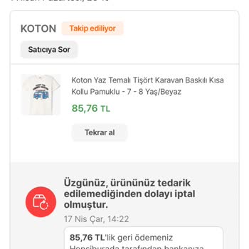 Hepsiburada Koton Mağazası Siparişleri İptal Etti