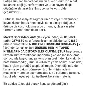adidas Yüksek Fiyata Alınan Ayakkabının Erken Yıpranması