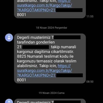 Sürat Kargo Kargo Sürekli Dağıtıma Çıkmasına Rağmen Ulaşmaması Hakkında Şikayet