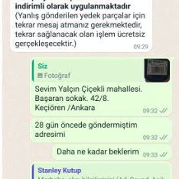 Stanley Termos Kapak Sızıntısı Şikayeti Ve Müşteri Hizmetleri Sorunu