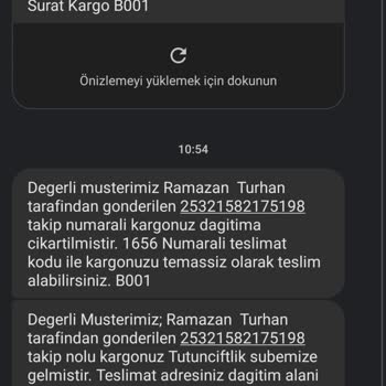Sürat Kargo Tütünçiftlik Şubesi Kargomu Adresime Getirmiyor!