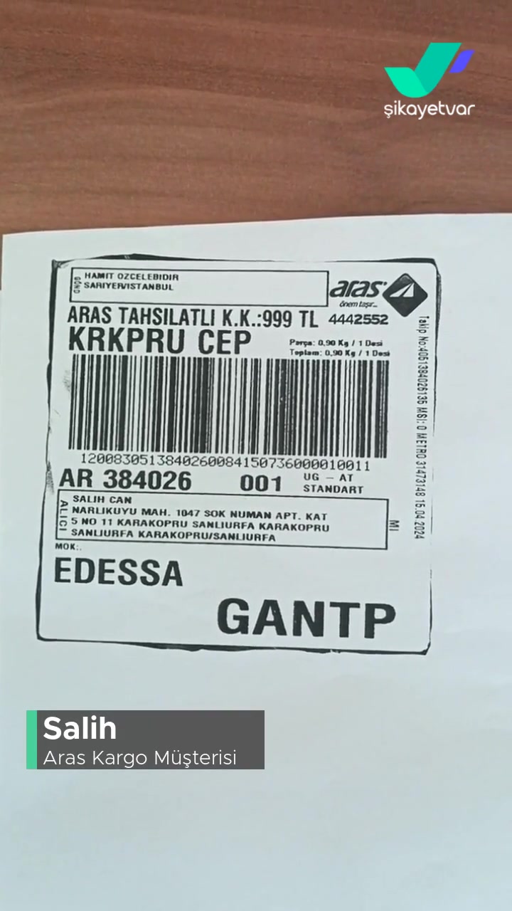 Aras Kargo Mağdur Eden Firma Bilgilerini Vermedi! videonun kapak resmi