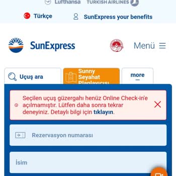 Sunexpress Hava Yolları Personel , check-in Sorunu