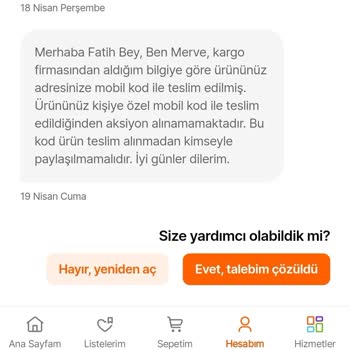Hepsijet'e Telefonda Kod Verdim Kargomu Teslim Alamadım