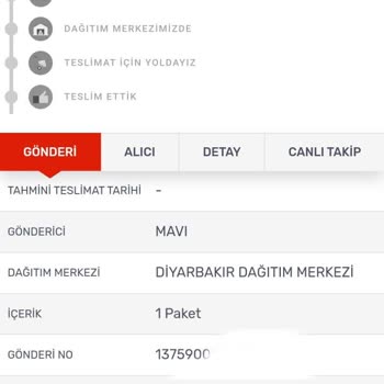 Mavi Jeans Ürünü 15 Günde Kargoya Vermedi.