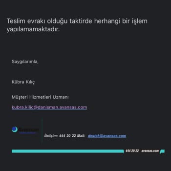 Avansas Eksik Ürün Gönderiyor.
