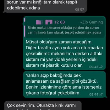 Zio Gaming Oyuncu Koltuğunda Yaşadığım Probleme Yardımcı Olmuyor
