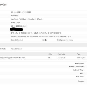 Spigen.com.tr Online Alışveriş Bilgilerin Çalınması.