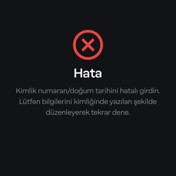 Papara Hesap Doğrulamada Kimlik Hatası