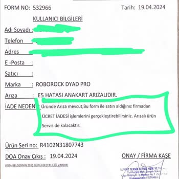 Roborock Summit Teknik Yeni Ürün Yollamıyor!