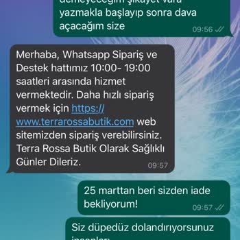 Terra Rossa Butik Para İadesi Yapmıyorlar!