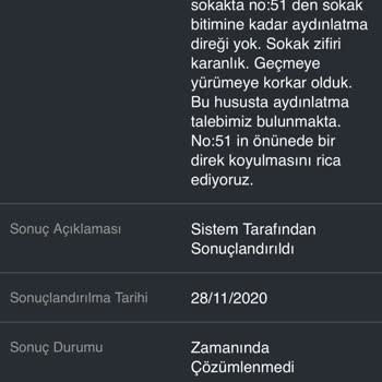 TEDAŞ Sokak Aydınlatma Sorunu