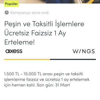 Akbank 1 Ay Ücretsiz Erteleme
