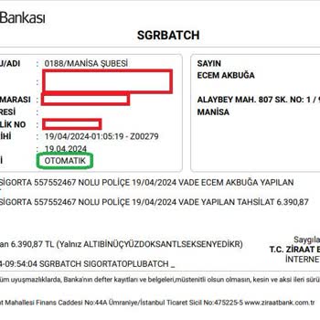 Türkiye Sigorta Özel Konut Sigorta Adında Onaysız Haksız Kesinti