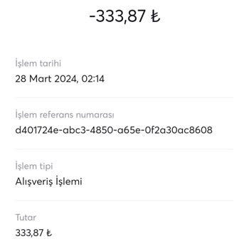 İninal Kart Ücret İademin Verilmesini İstiyorum.