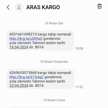 Aras Kargo Mesajla Yanlış Bilgi Verip Müşteriyi Mağdur Ediyor