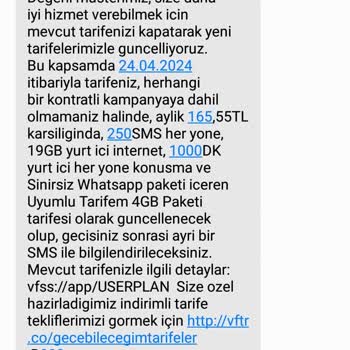 Vodafone Sebepsiz Yere Tarifemi İptal Etti!