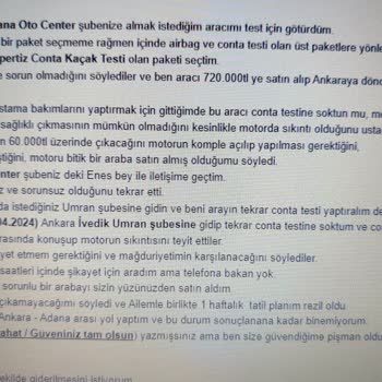 Umran Oto Ekspertiz Adana'da Oto Servis Şikayeti