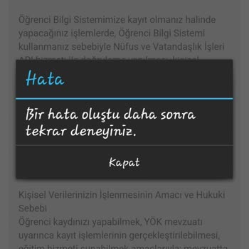 Atatürk Üniversitesi Sistem Hatası Ve Çözümlenmemesi