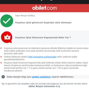 Obilet Bilet İadesi Talebiyle İlgili Yaşanan Sorun