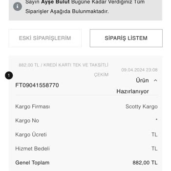 Fresh Scarfs Siparişleri Günlerce Kargolamıyor